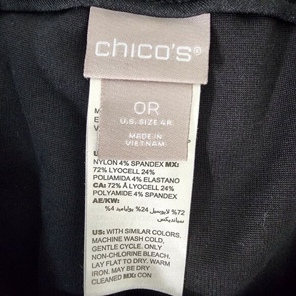 Chico's Trouser Pants Women's Size 0 US 4 Ponte Pull On Wide Leg Black Stretch - Picture 6 of 10